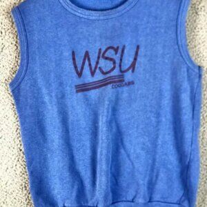 Vintage70s 80s WSU Washington State University Cougars Sweater Vest Size Large